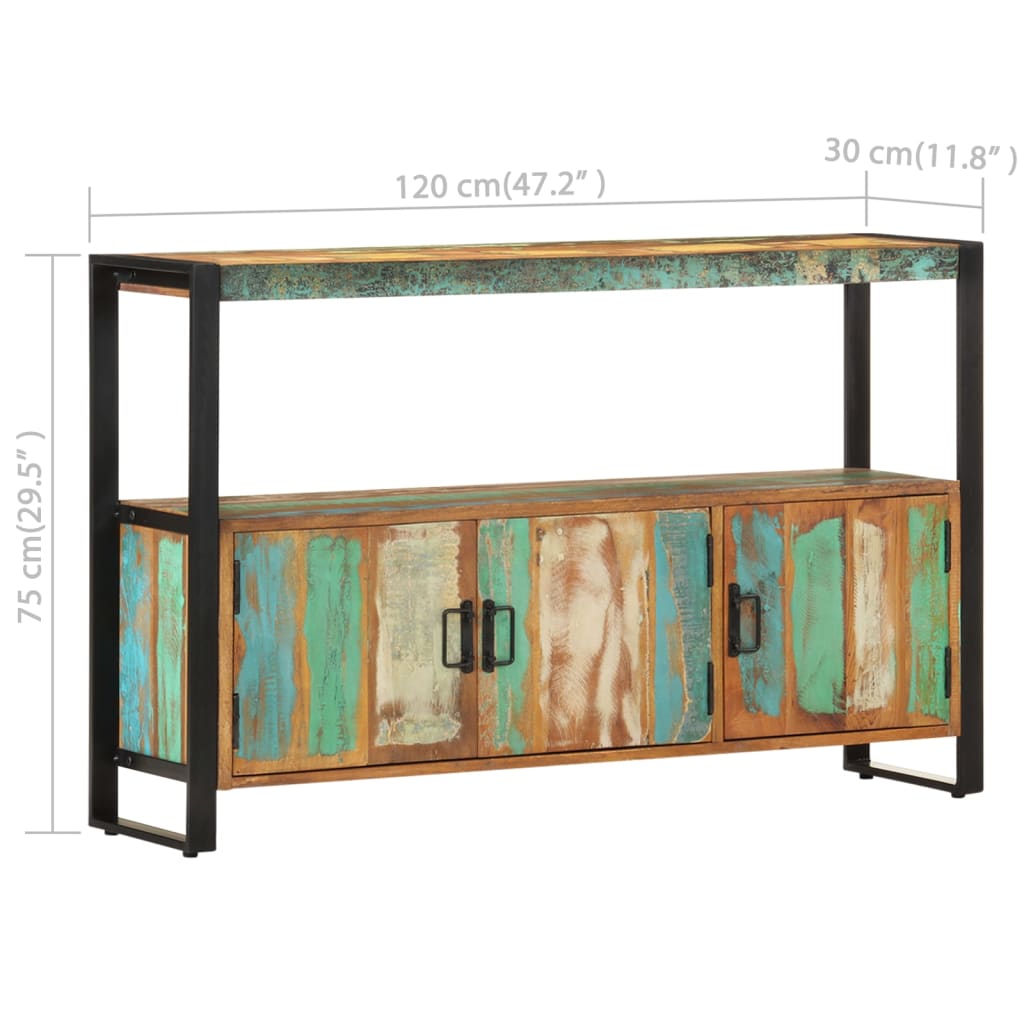 Buffet 120x30x75 cm Bois de récupération solide - XIOS