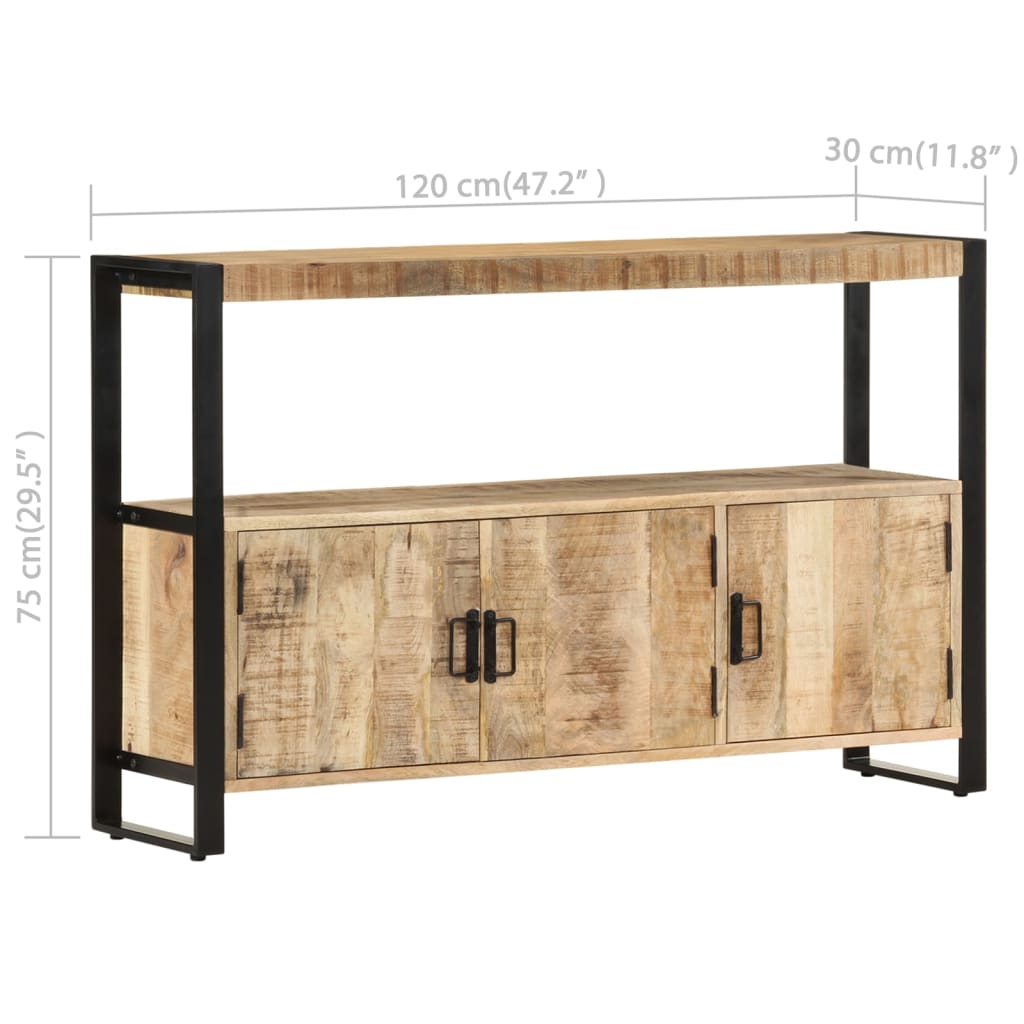 Armoire latérale 120x30x75 cm Bois de manguier solide - XIOS