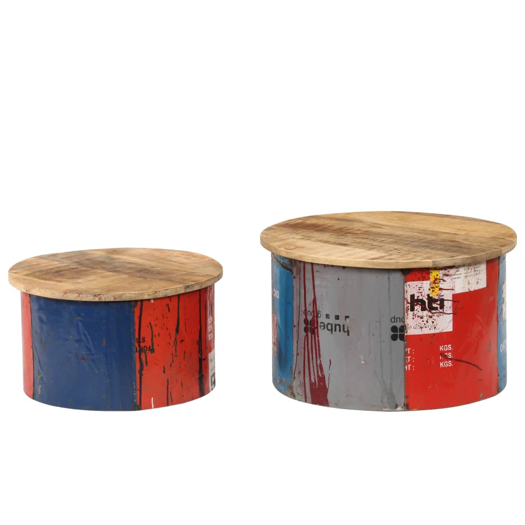 Tables basses 2 pcs Bois solide de manguier - XIOS