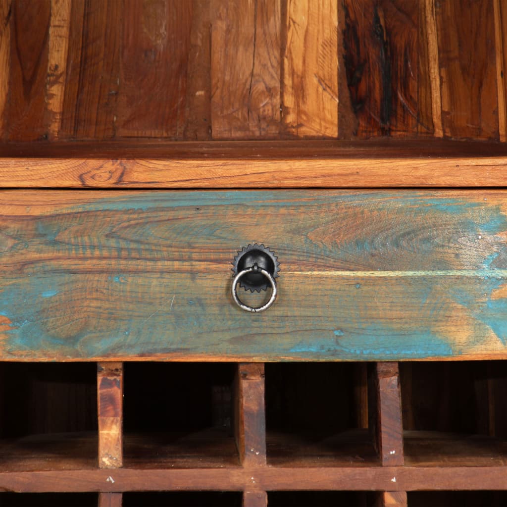 Casier à bouteilles 50 x 40 x 180 cm Bois de manguier massif - XIOS