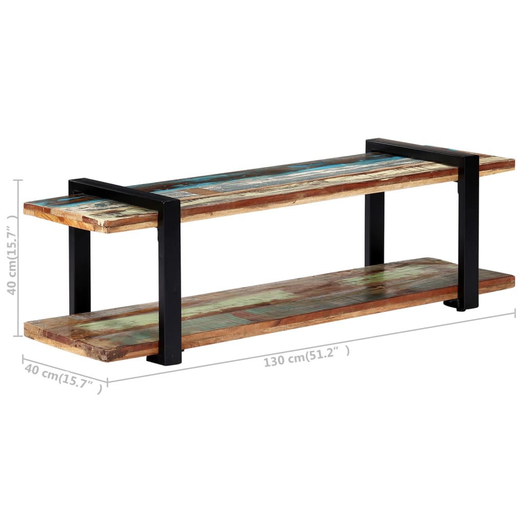 Meuble TV 130x40x40 cm Bois de récupération massif - XIOS