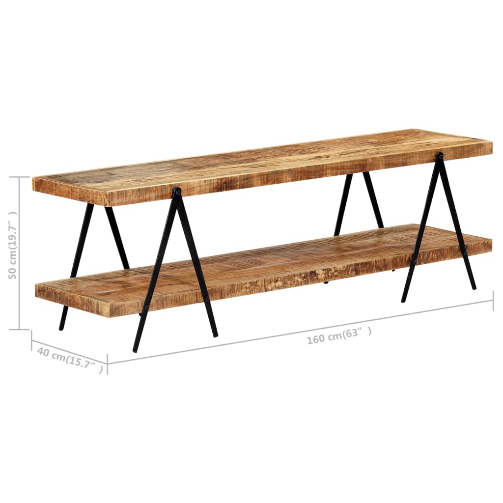 Meuble TV 160x40x50 cm Bois solide de manguier - XIOS