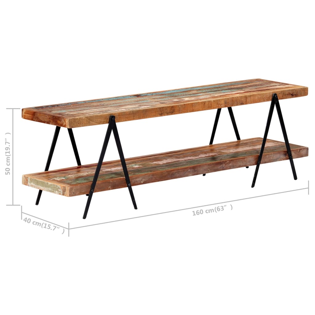 Meuble TV 160x40x50 cm Bois de récupération massif - XIOS