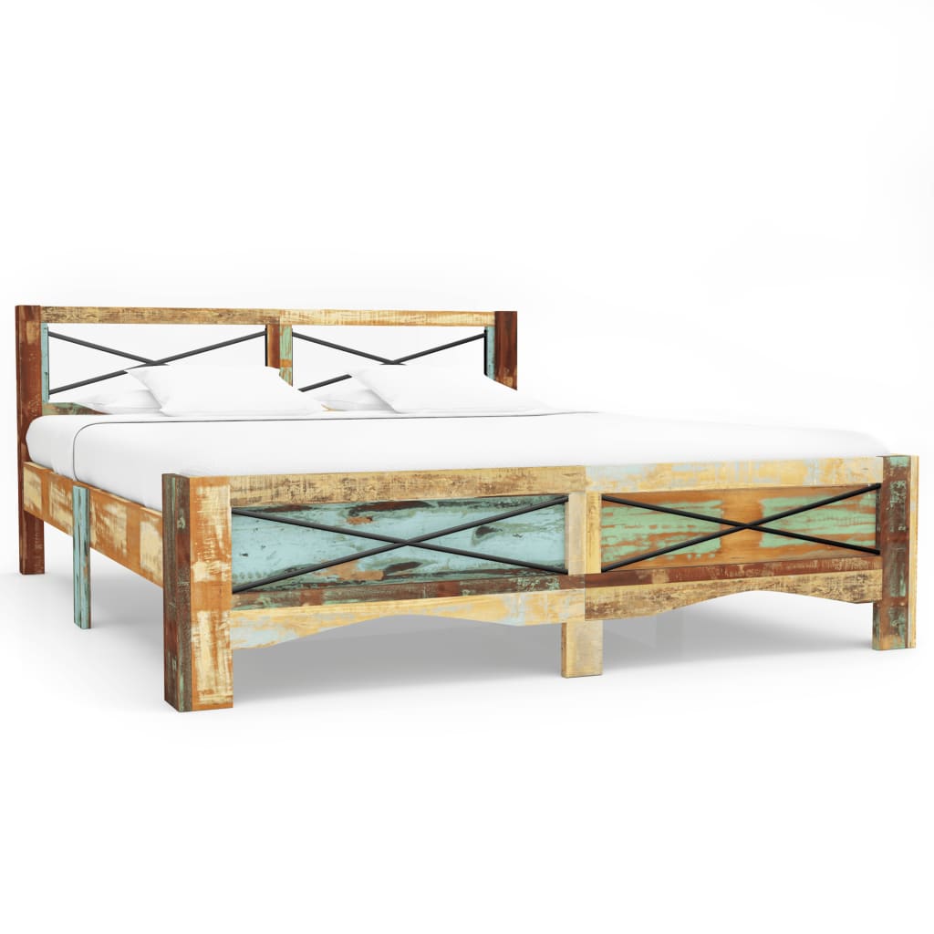 Cadre de lit Bois de récupération massif 140 x 200 cm - XIOS