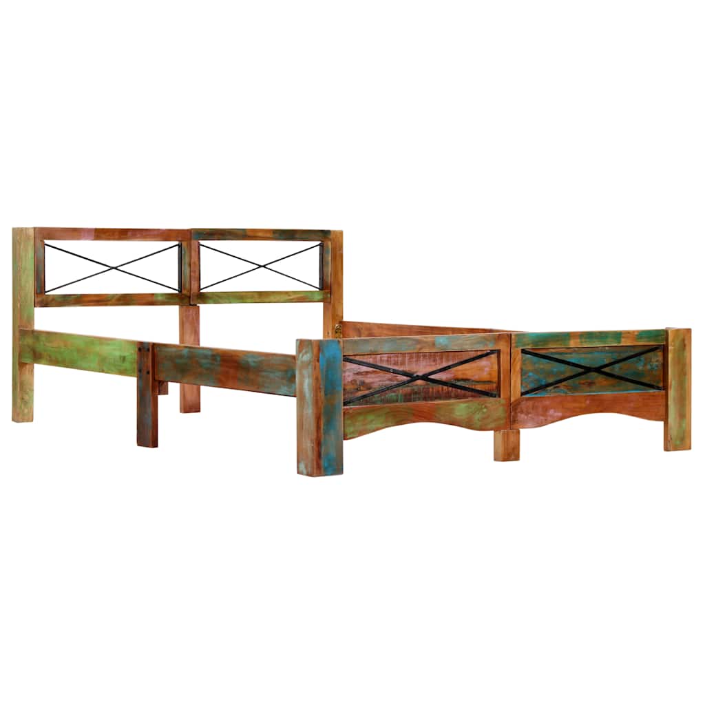 Cadre de lit Bois de récupération massif 140 x 200 cm