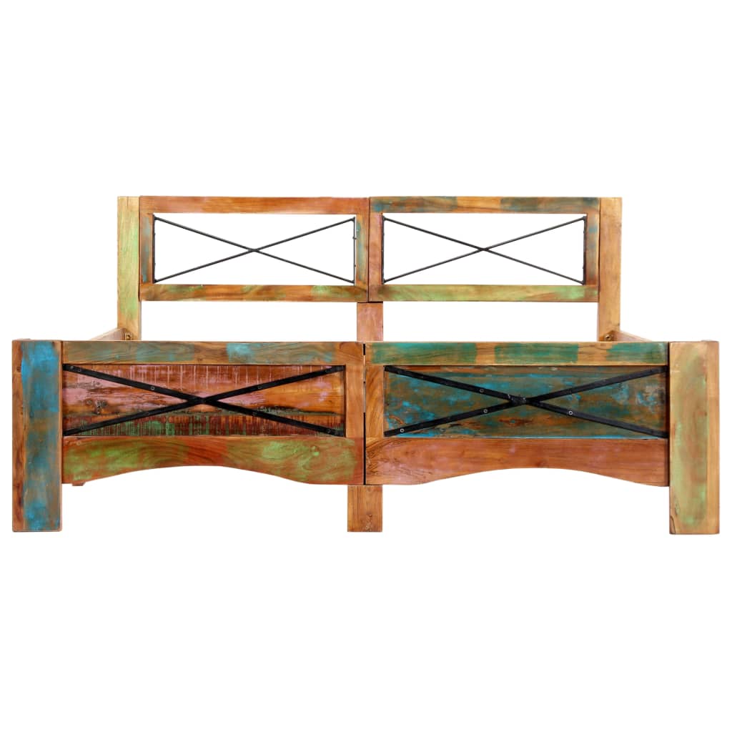 Cadre de lit Bois de récupération massif 140 x 200 cm - XIOS