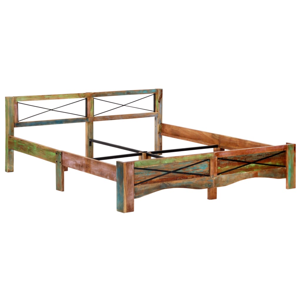 Cadre de lit sans matelas Bois de récupération massif 180x200cm - XIOS