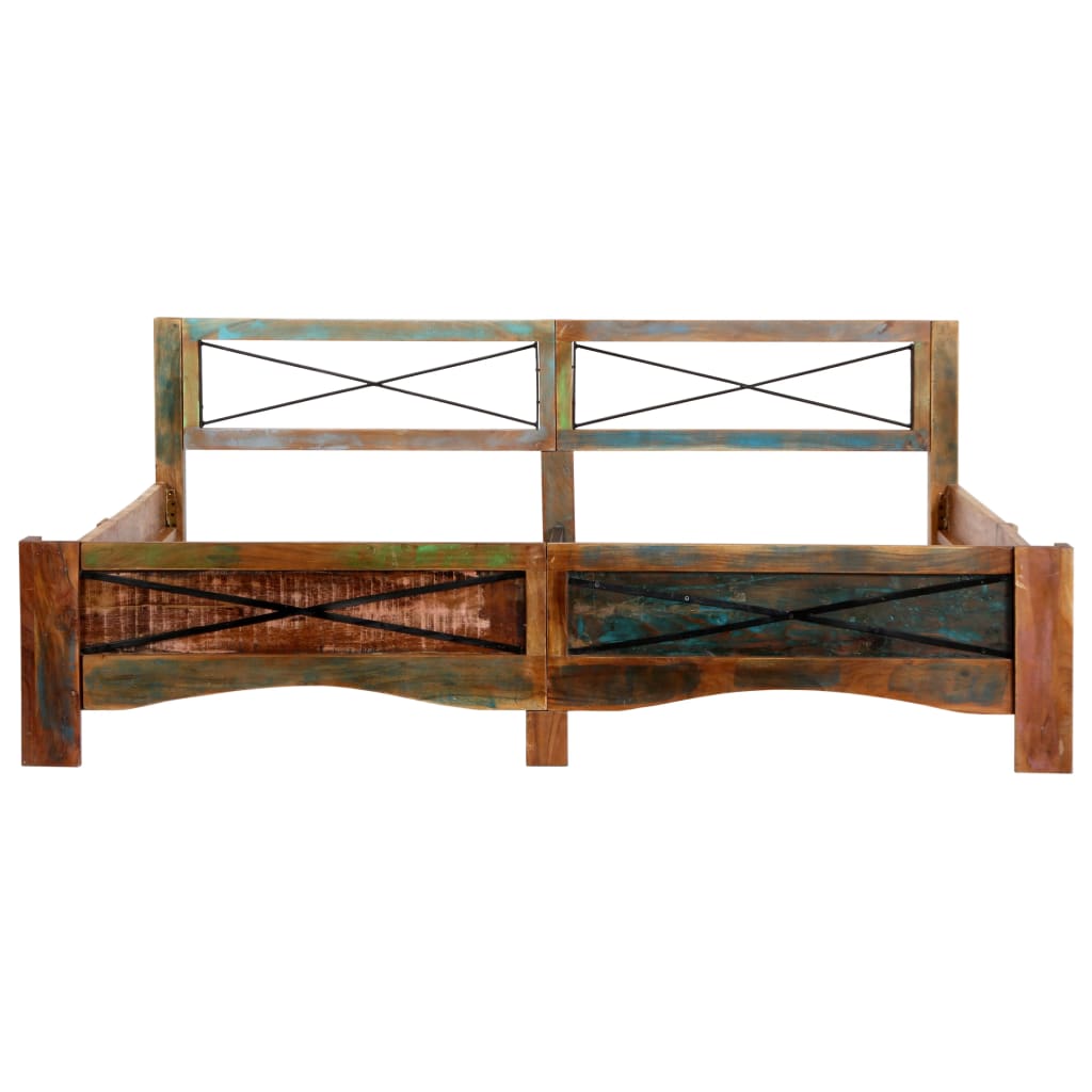 Cadre de lit sans matelas Bois de récupération massif 180x200cm - XIOS