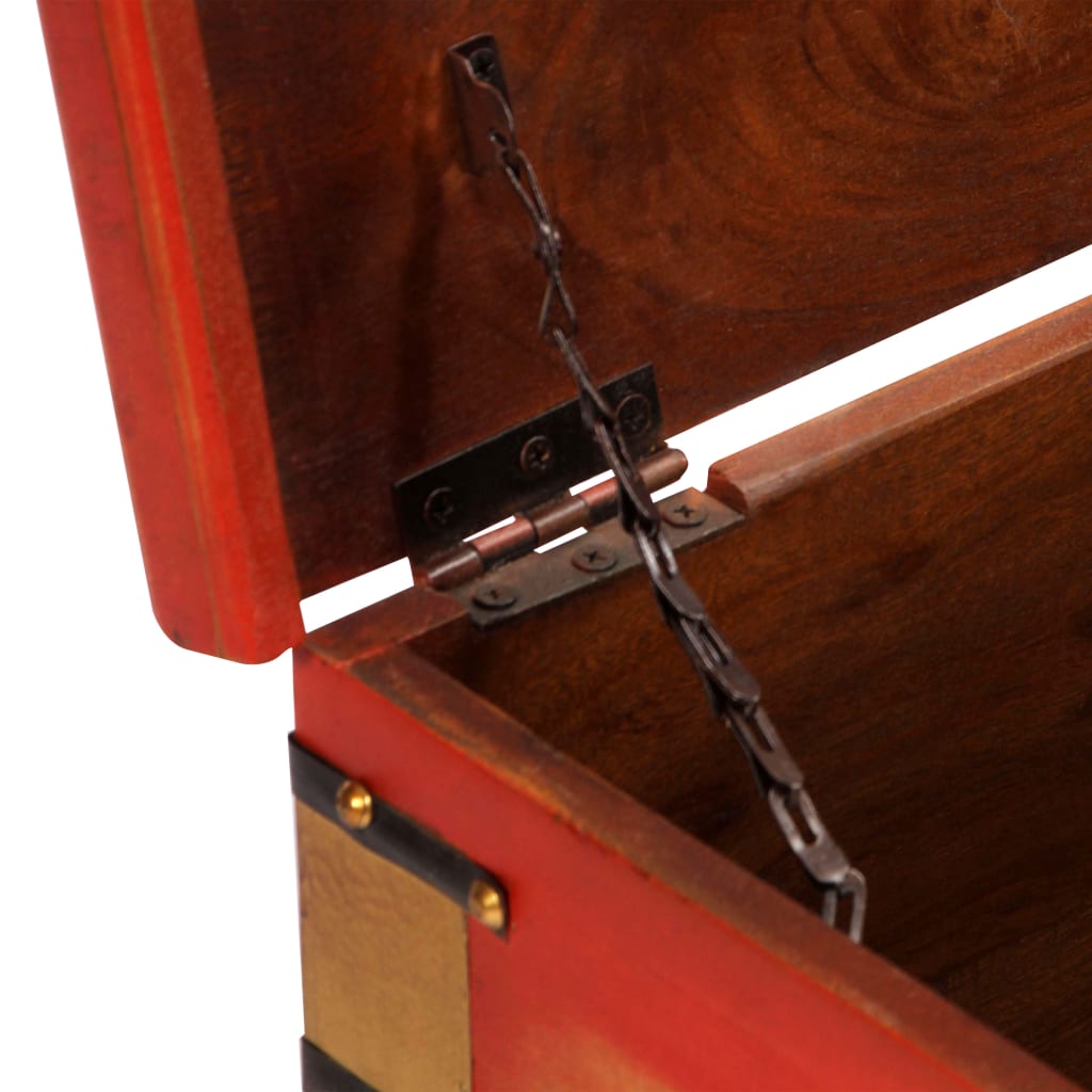 Boîte de rangement Rouge 110x40x40 cm Bois d'acacia massif - XIOS
