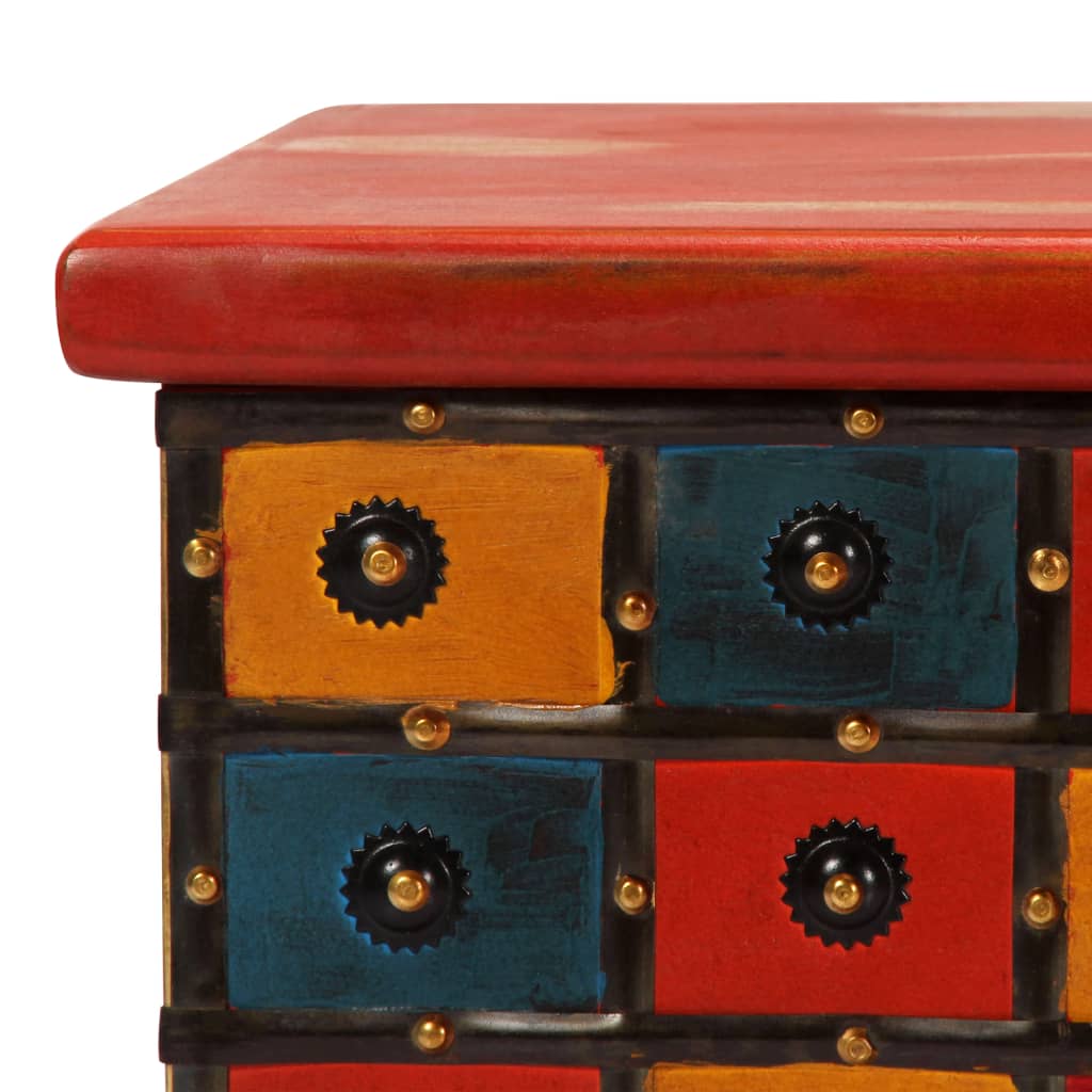 Boîte de rangement Rouge 110x40x40 cm Bois d'acacia massif - XIOS
