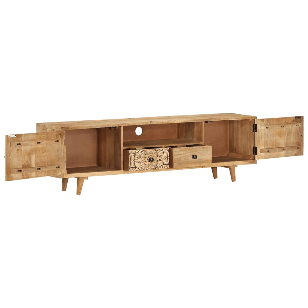 Meuble TV 140x30x40 cm Bois de manguier massif - XIOS