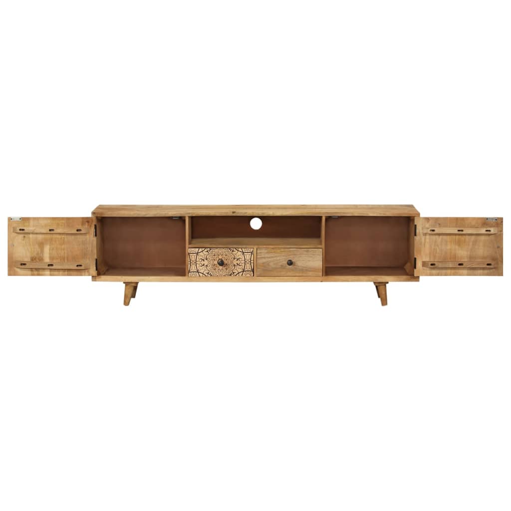Meuble TV 140x30x40 cm Bois de manguier massif - XIOS
