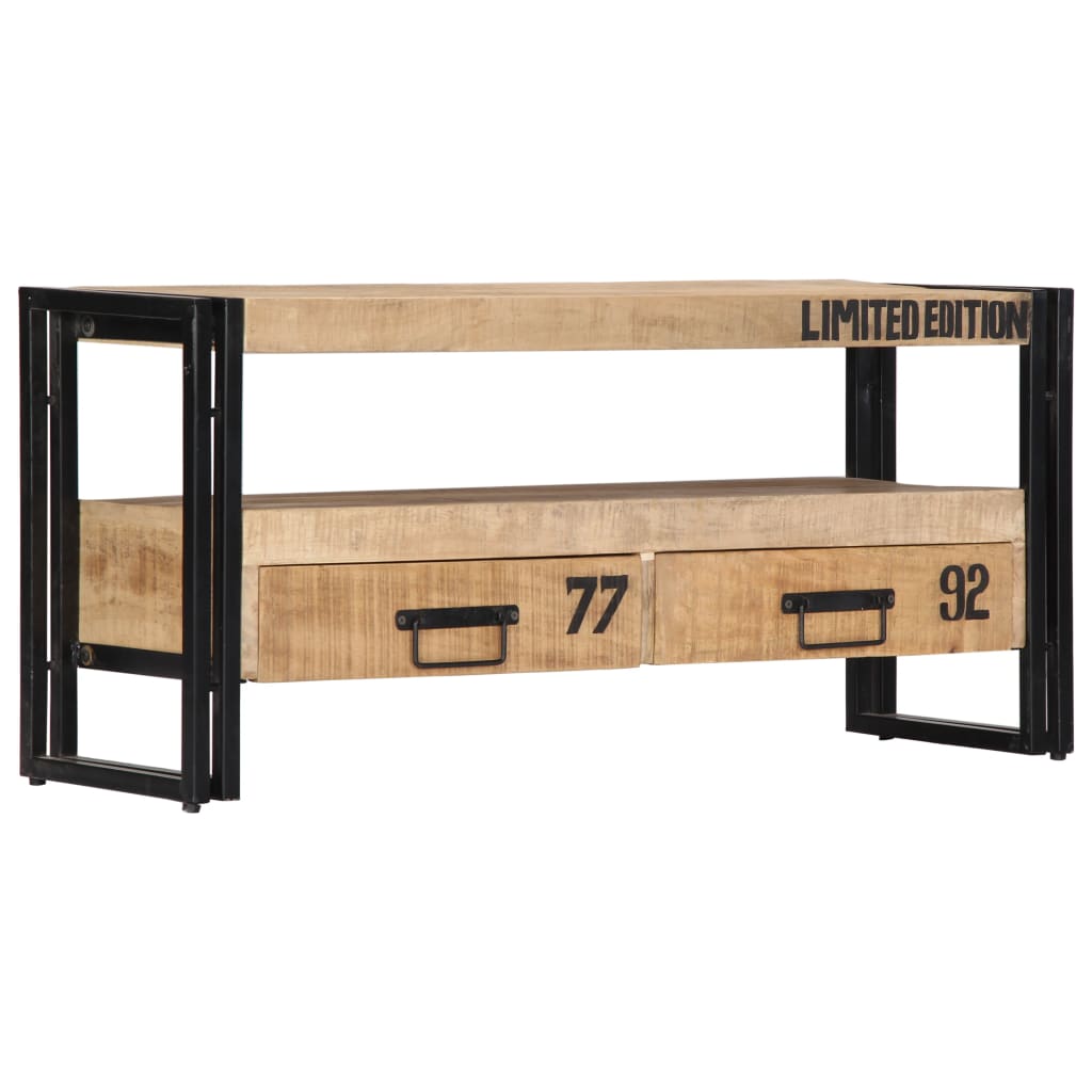 Meuble TV 100x30x45 cm Bois de manguier massif - XIOS