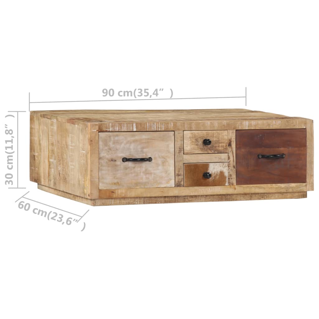 Table basse 90x60x30 cm Bois de manguier massif - XIOS