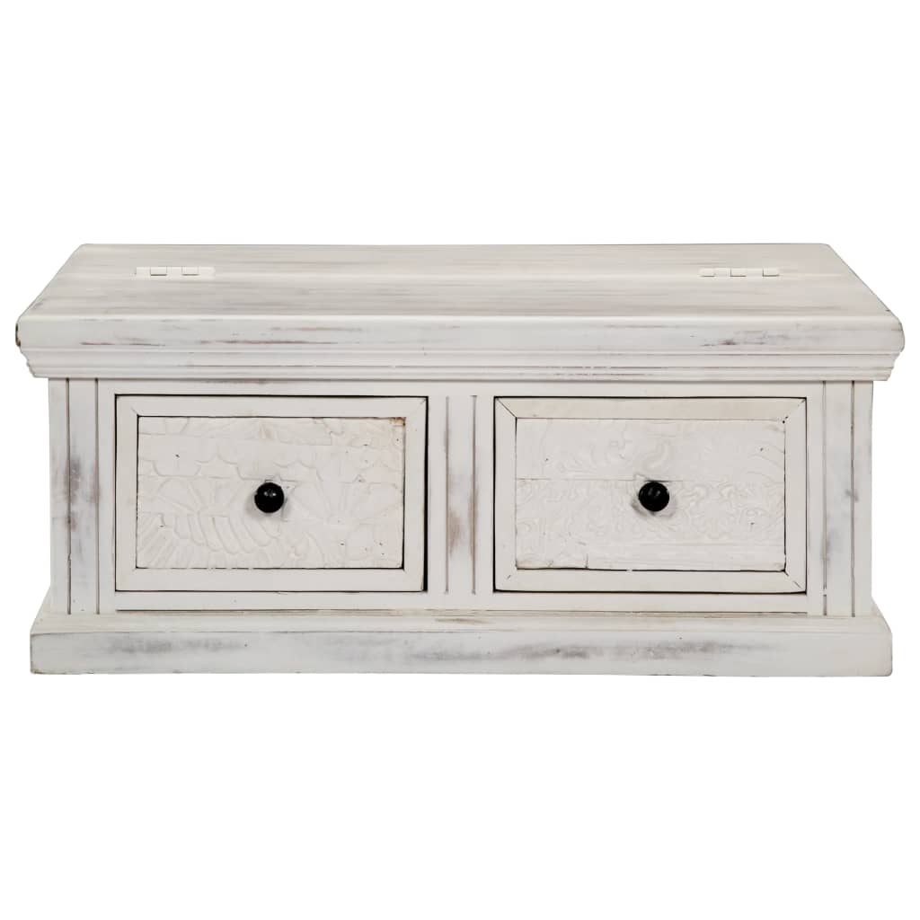 Table basse Blanc 70x70x30 cm Bois de manguier massif - XIOS