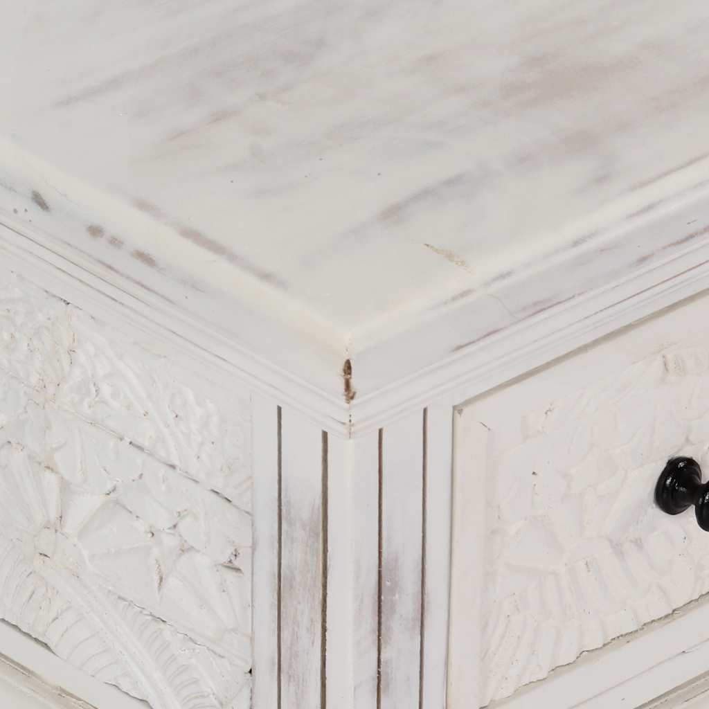 Table basse Blanc 70x70x30 cm Bois de manguier massif