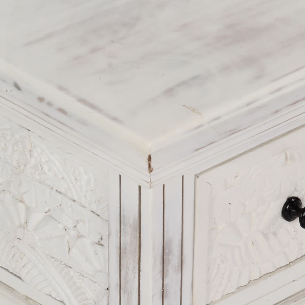 Table basse Blanc 70x70x30 cm Bois de manguier massif - XIOS