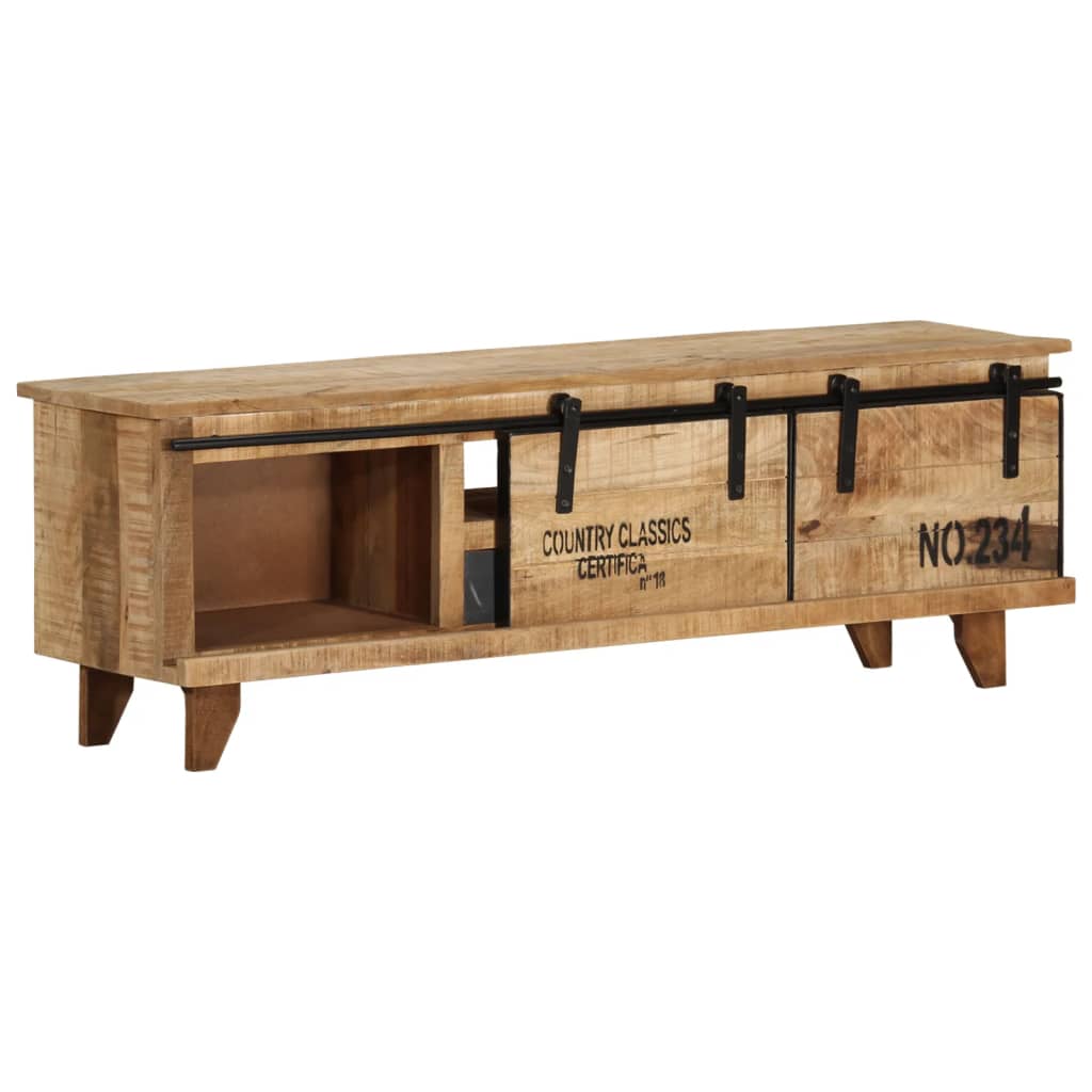 Meuble TV 120x30x40 cm Bois massif de manguier - XIOS