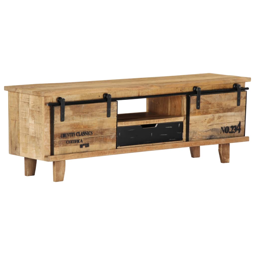 Meuble TV 120x30x40 cm Bois massif de manguier - XIOS