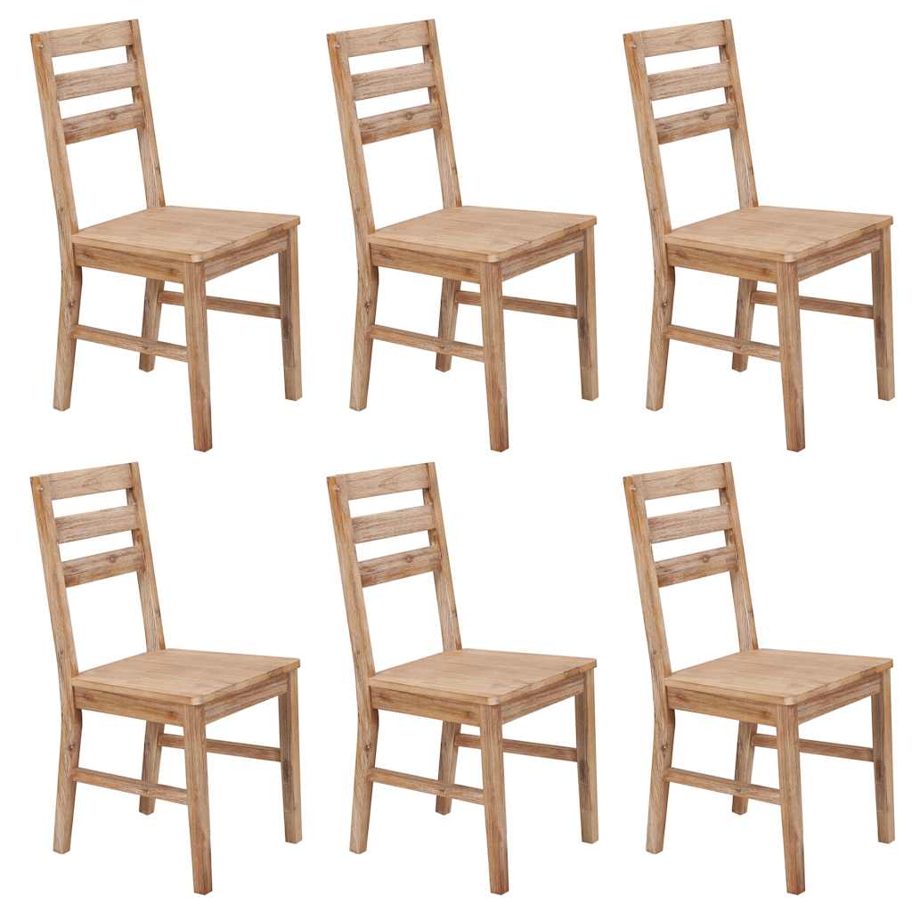 Chaises à manger lot de 6 bois d'acacia massif