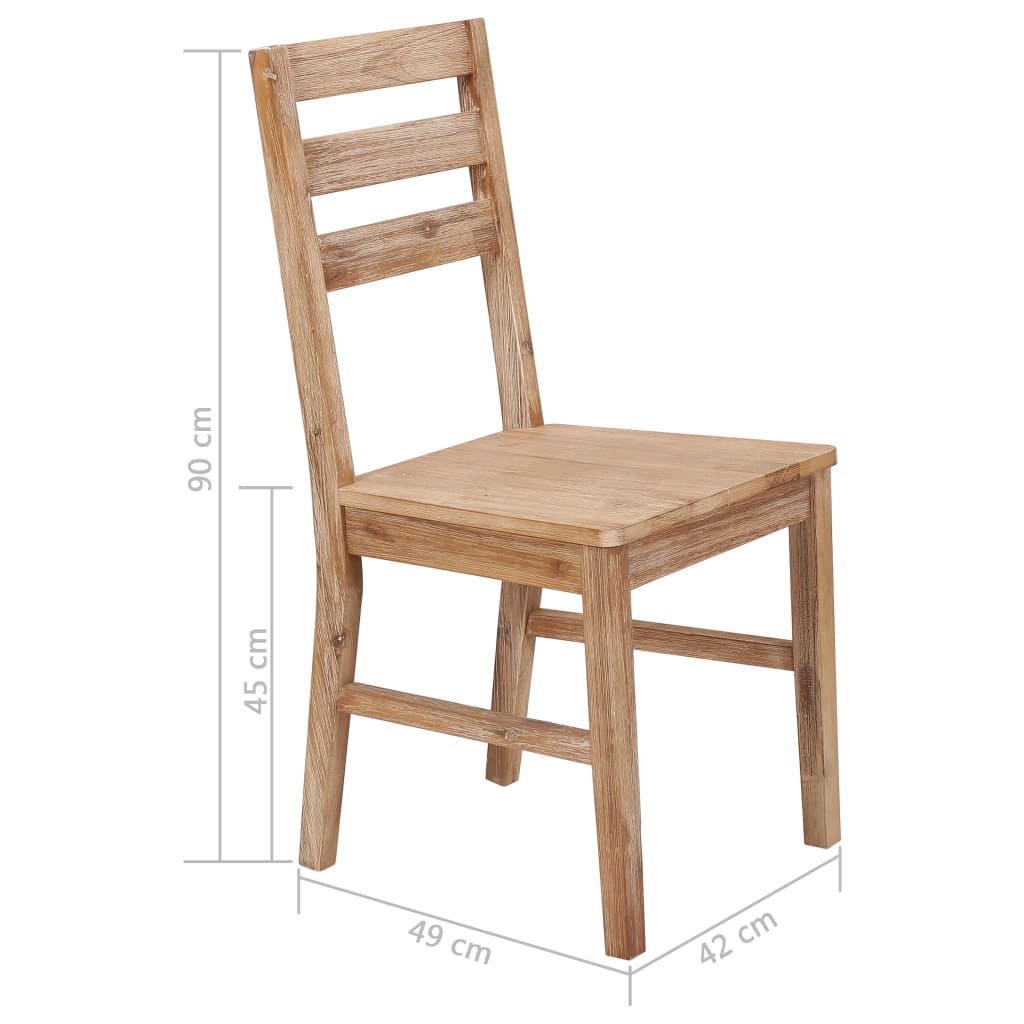 Chaises à manger lot de 6 bois d'acacia massif - XIOS