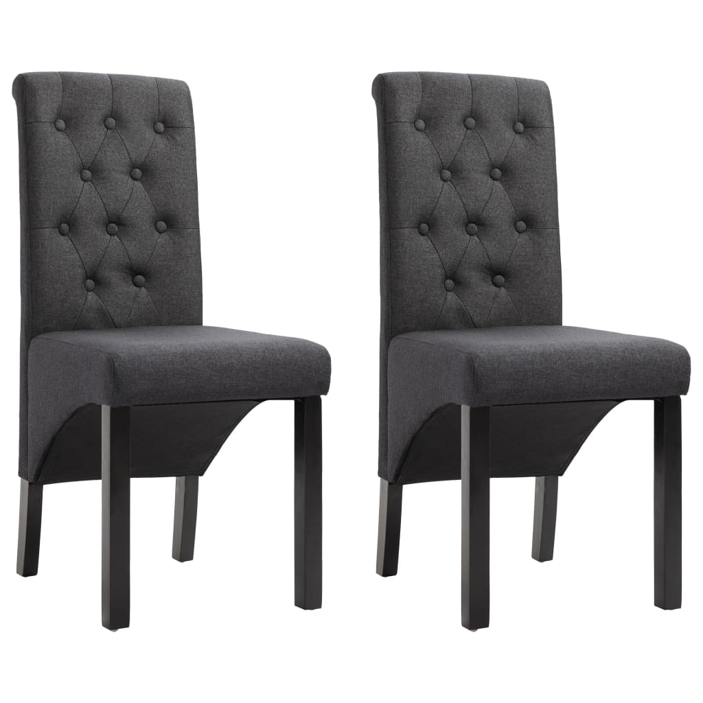 Chaises à manger lot de 2 gris foncé tissu - XIOS