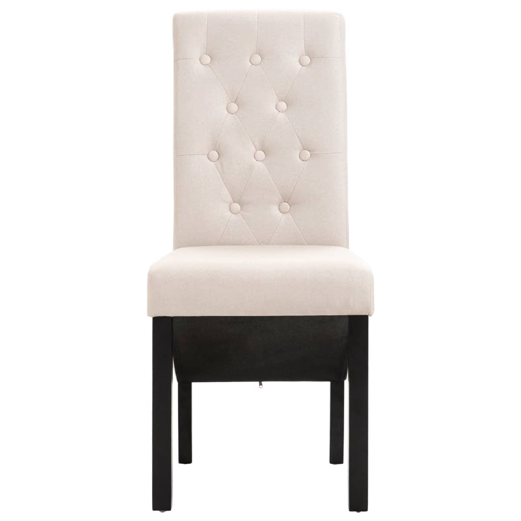 Chaises à manger lot de 2 crème tissu - XIOS