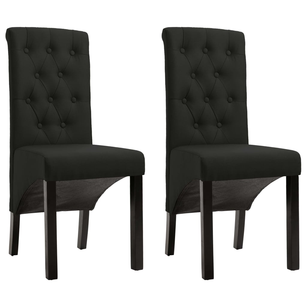 Chaises à manger lot de 2 noir tissu - XIOS