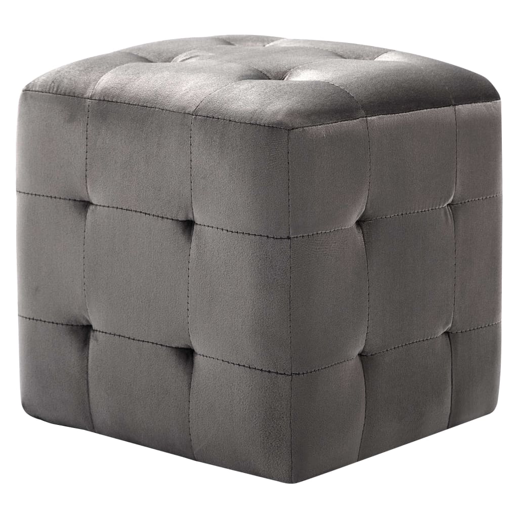 2 pcs Tables de chevet Gris 30x30x30 cm Tissu velours - XIOS