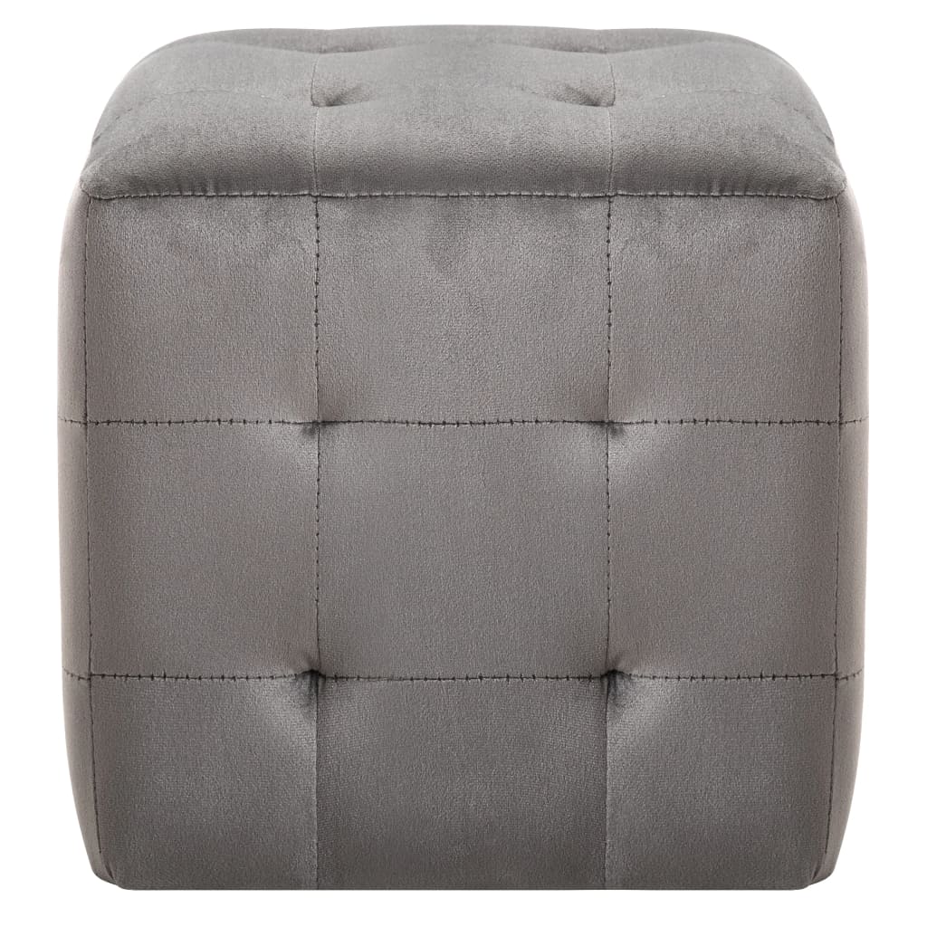 2 pcs Tables de chevet Gris 30x30x30 cm Tissu velours - XIOS