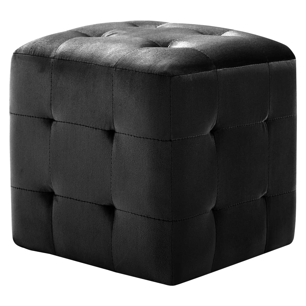 2 pcs Tables de chevet Noir 30x30x30 cm Tissu velours - XIOS