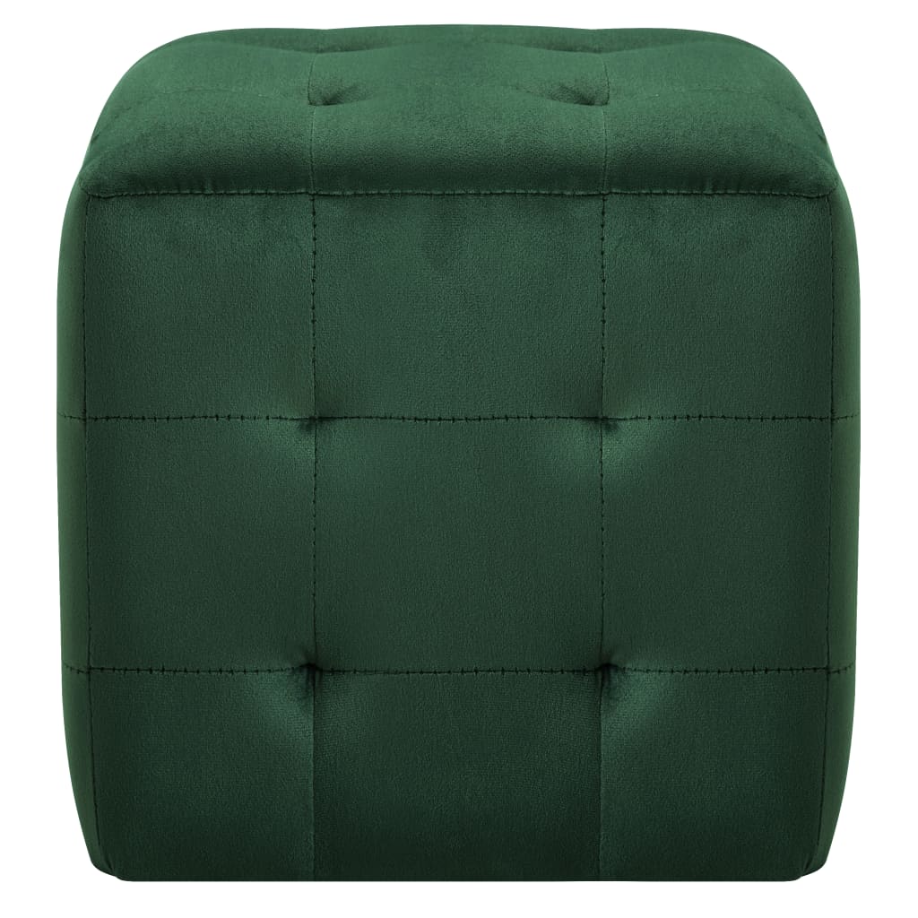 2 pcs Tables de chevet Vert 30x30x30 cm Tissu velours - XIOS