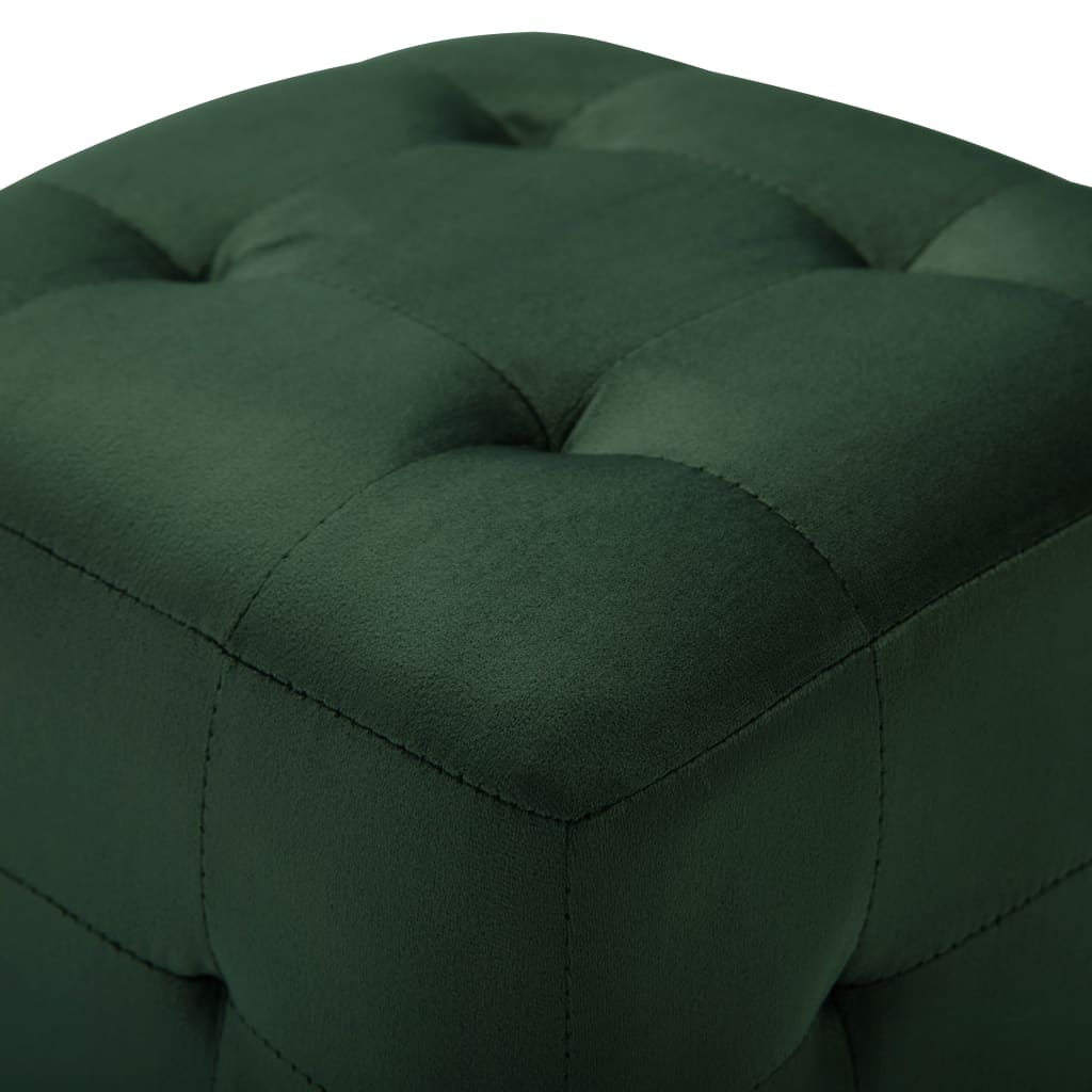 2 pcs Tables de chevet Vert 30x30x30 cm Tissu velours - XIOS