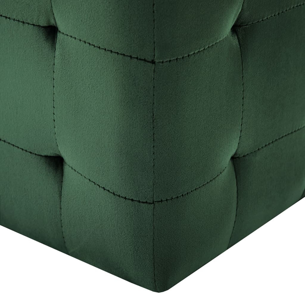 2 pcs Tables de chevet Vert 30x30x30 cm Tissu velours - XIOS