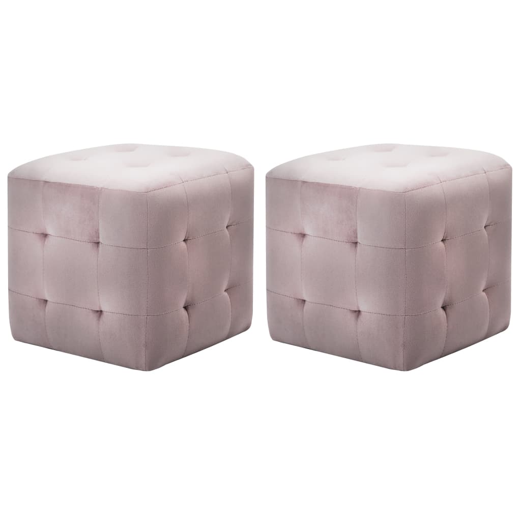 Tables de chevet 2 pcs Rose 30x30x30 cm Tissu velours - XIOS