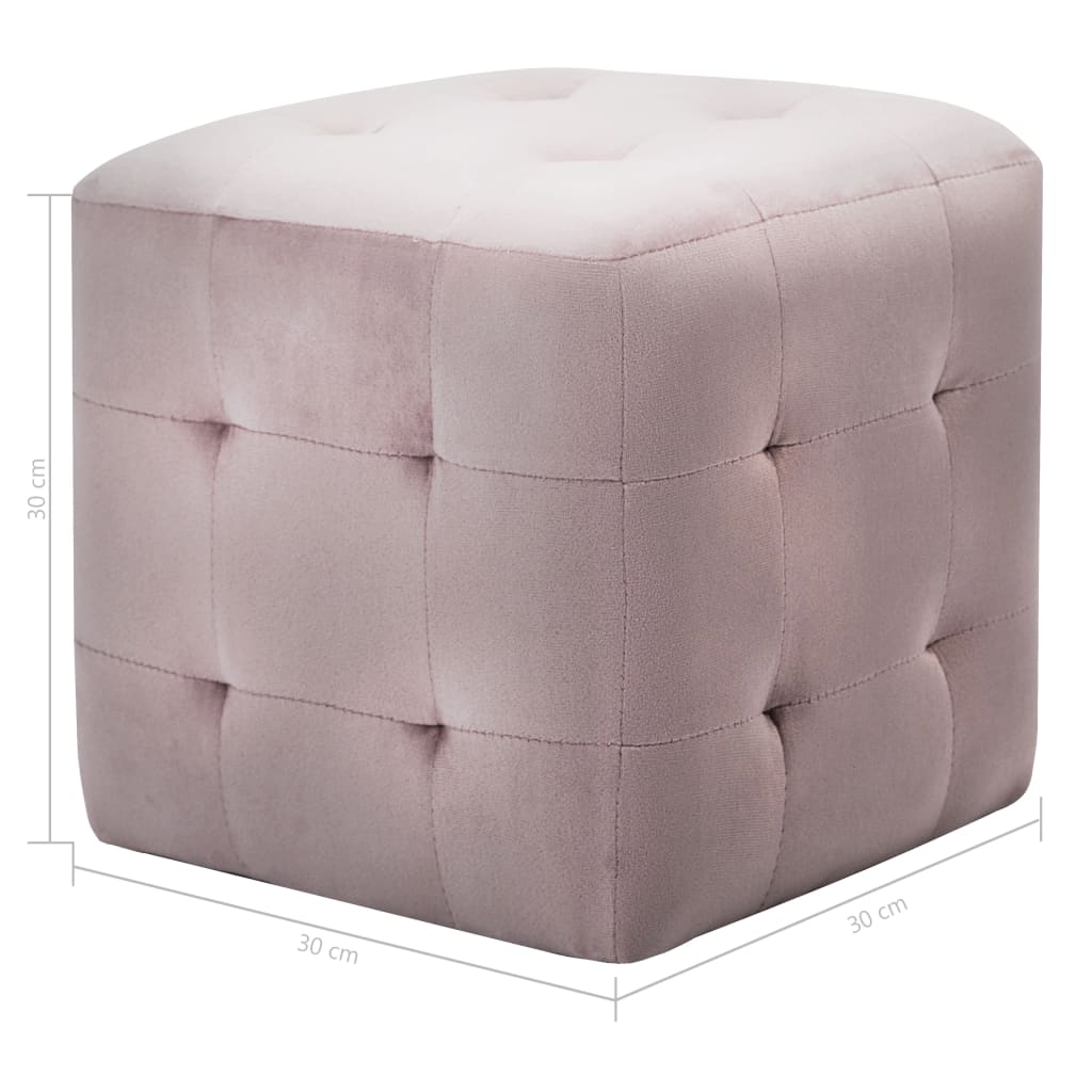Tables de chevet 2 pcs Rose 30x30x30 cm Tissu velours - XIOS