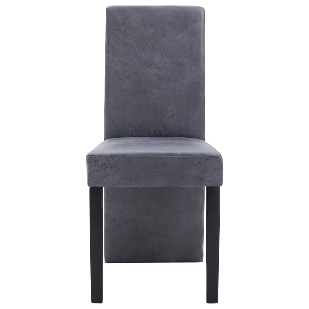 Chaises à manger lot de 4 gris similicuir daim - XIOS