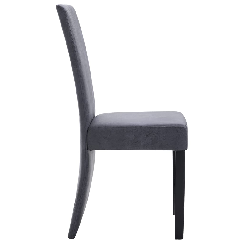 Chaises à manger lot de 4 gris similicuir daim - XIOS
