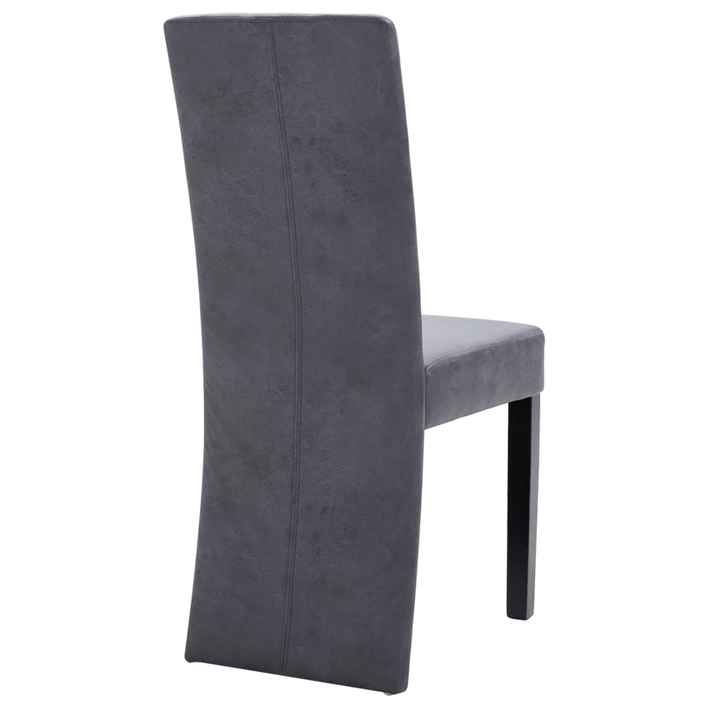 Chaises à manger lot de 4 gris similicuir daim - XIOS