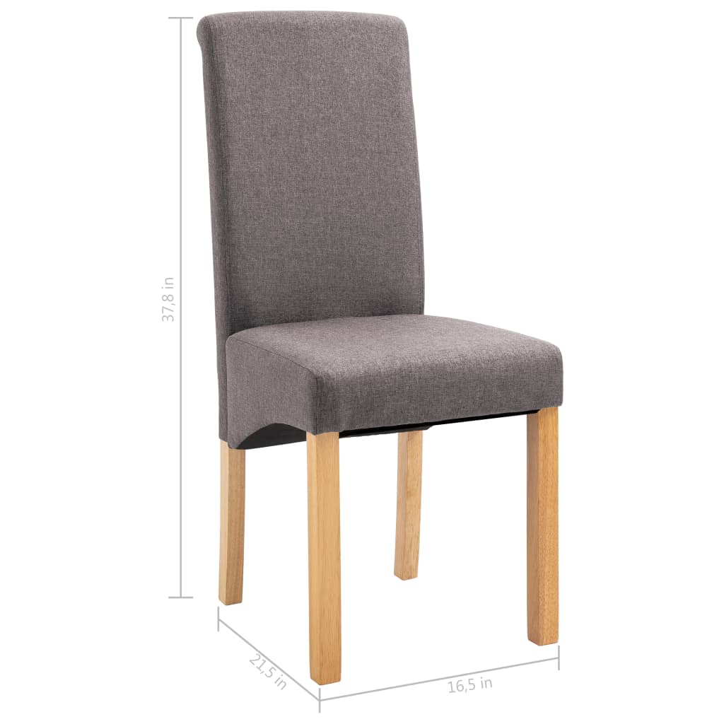 Chaises à manger lot de 4 taupe tissu - XIOS