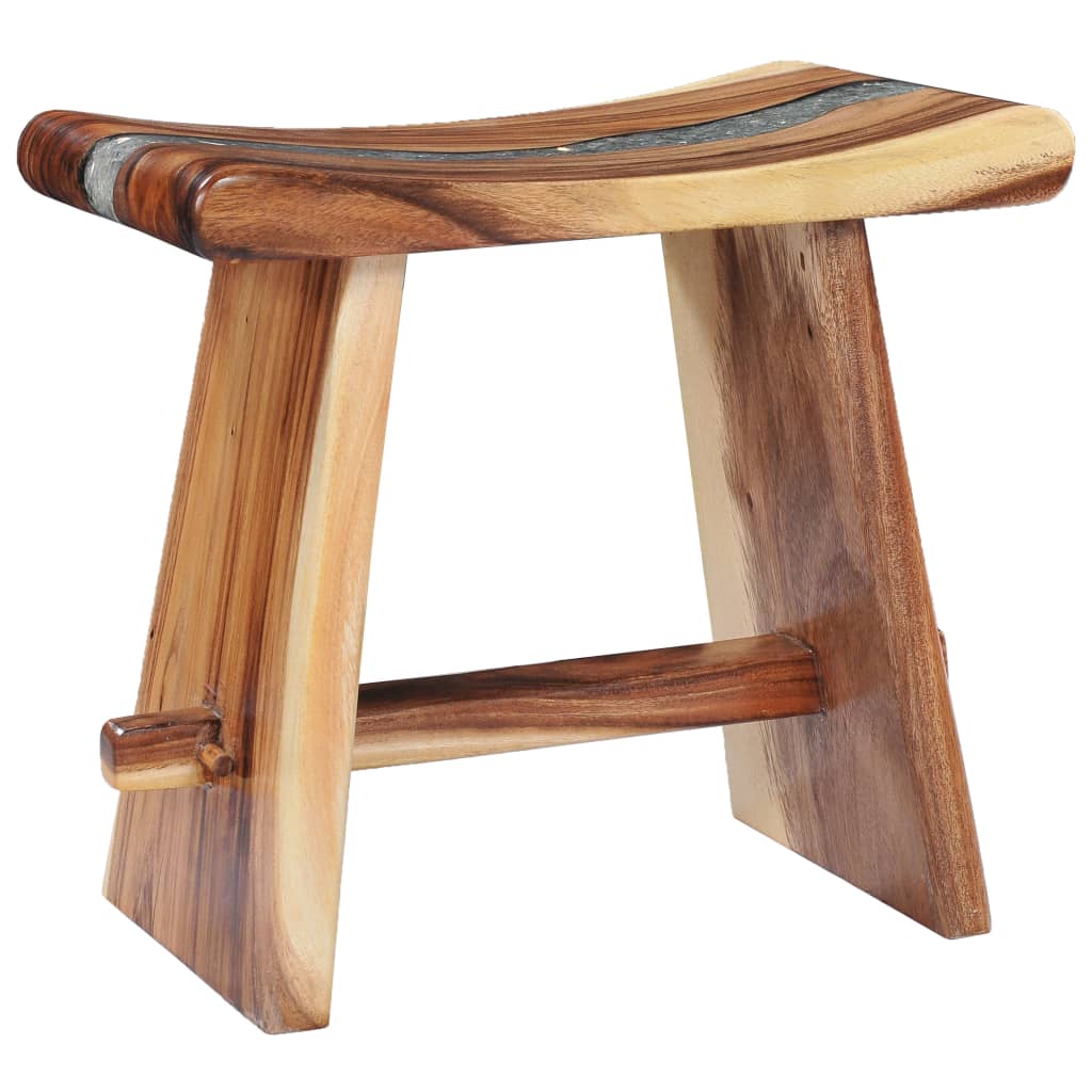 Tabouret Bois de Suar solide et polyrésine
