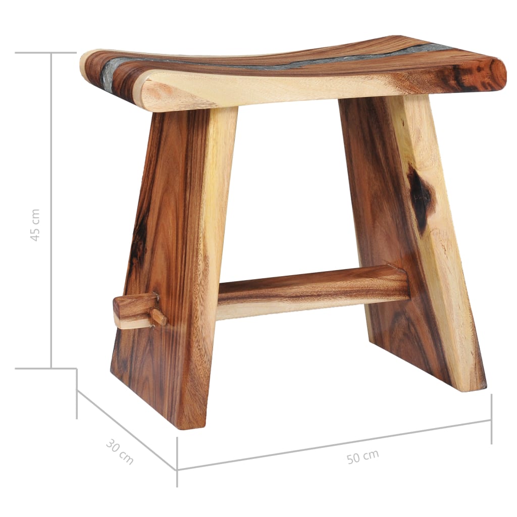 Tabouret Bois de Suar solide et polyrésine - XIOS