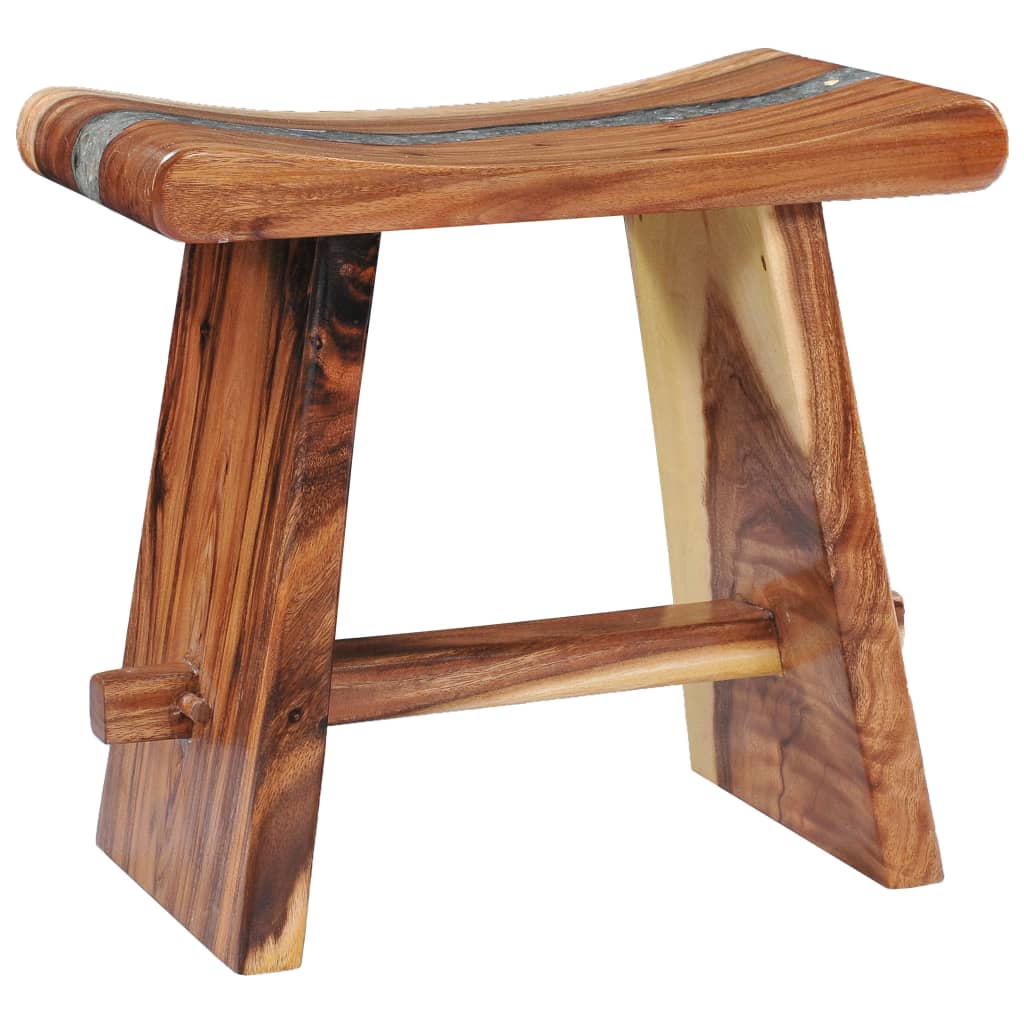 Tabouret Bois de Suar solide et polyrésine - XIOS
