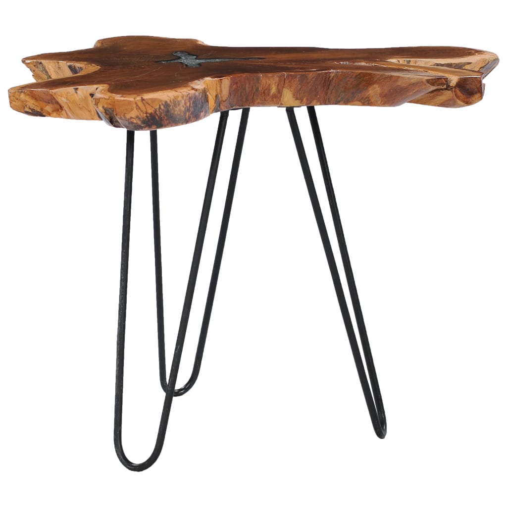 Table basse 70x45 cm Bois de teck massif et polyrésine - XIOS