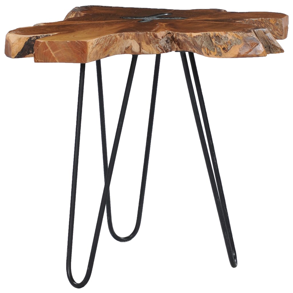 Table basse 70x45 cm Bois de teck massif et polyrésine - XIOS