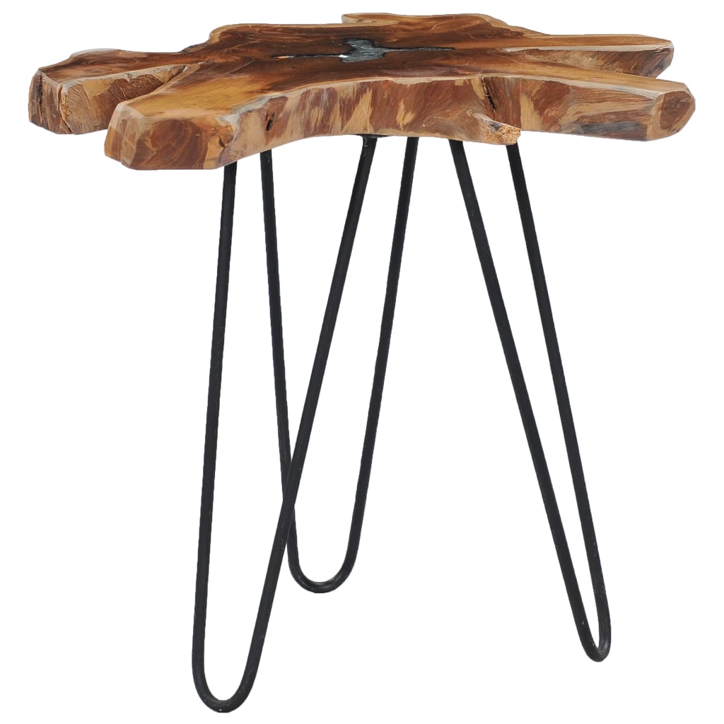 Table basse 70x45 cm Bois de teck massif et polyrésine - XIOS