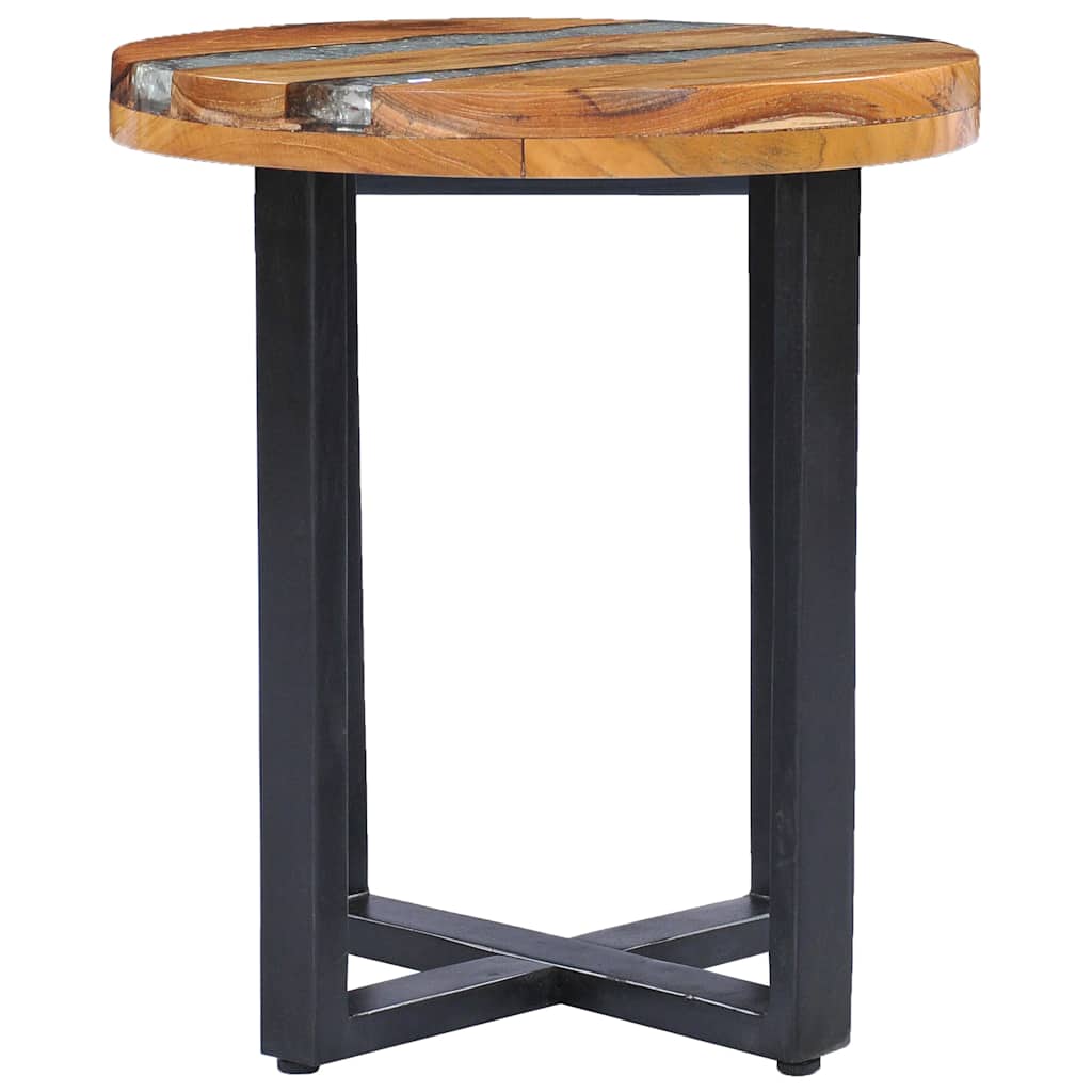 Table basse 40x45 cm Bois de teck massif et polyrésine - XIOS