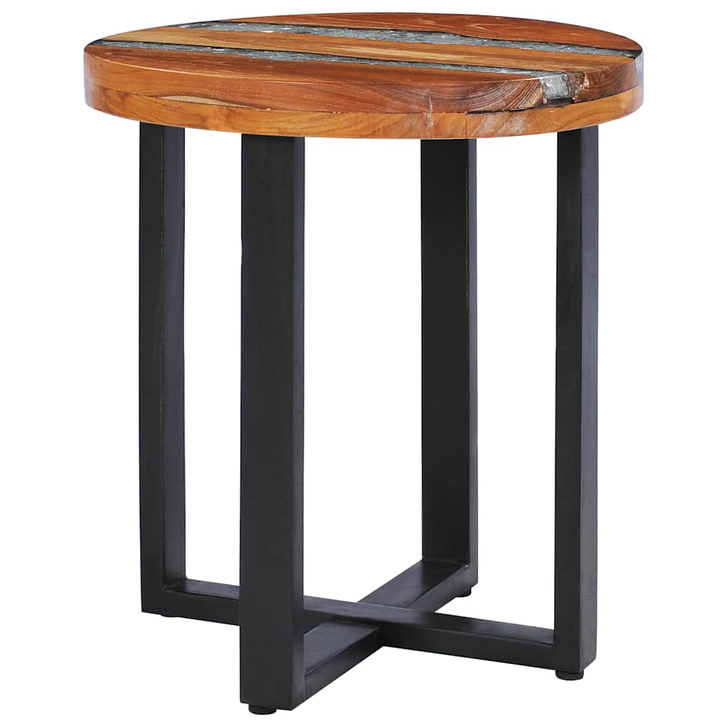 Table basse 40x45 cm Bois de teck massif et polyrésine - XIOS
