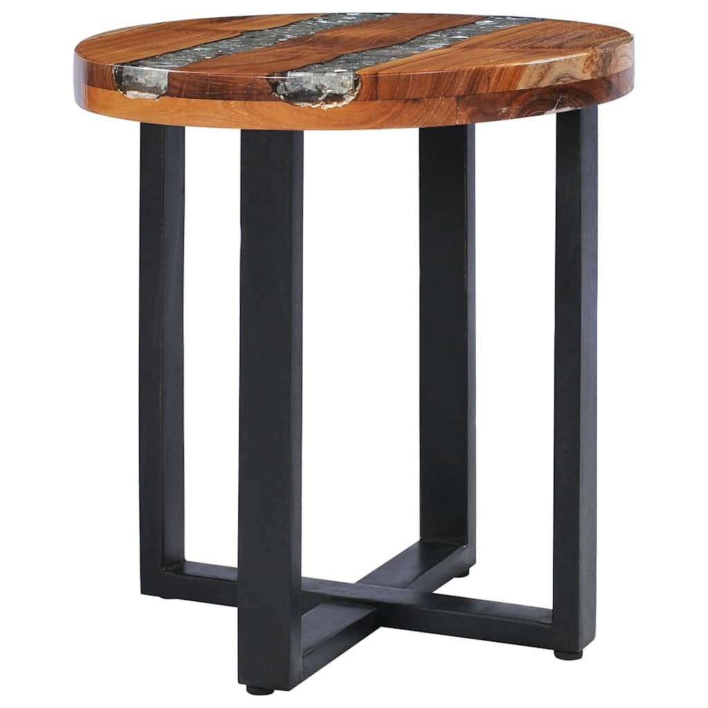 Table basse 40x45 cm Bois de teck massif et polyrésine - XIOS
