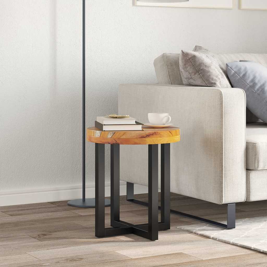 Table basse 40x45 cm Bois de teck massif et polyrésine - XIOS